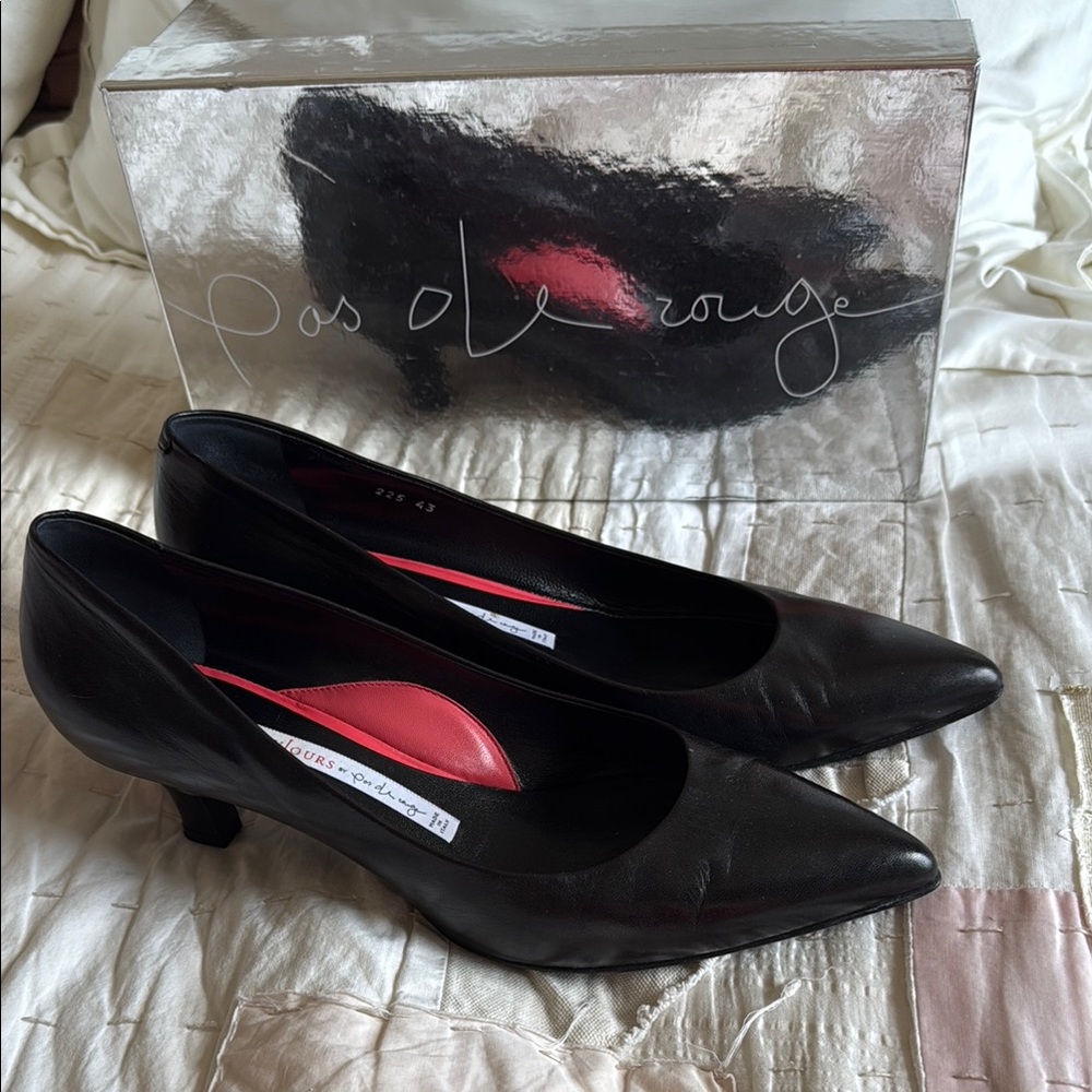 Pas de Rouge Janet R225 Black Cordoba Leather Women's Shoes size 43 2” heel